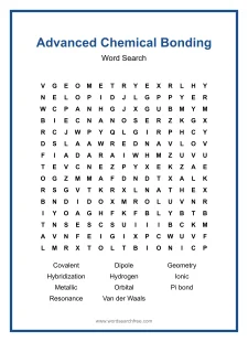Advanced Chemical Bonding - Hard Word Search Puzzle