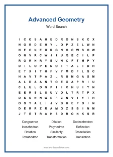 Advanced Geometry - Hard Word Search Puzzle