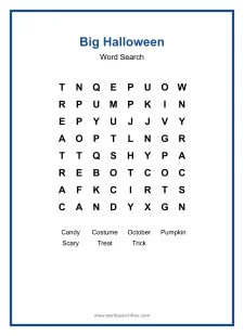 Big Halloween - large print word search