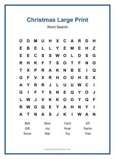 Christmas Large Print - new word search