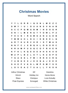 Christmas Movies - new word search