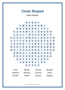 Circle Shaped - Shaped Word Search Puzzle