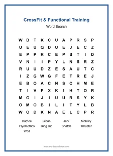 CrossFit & Functional Training - Medium Word Search Puzzle
