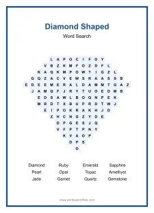 Diamond Shaped - Shaped Word Search Puzzle