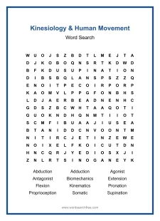 Kinesiology & Human Movement - Hard Word Search Puzzle