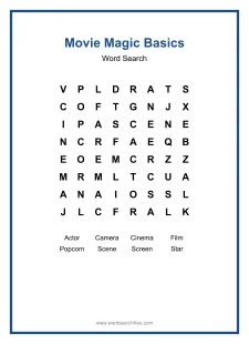 Movie Magic Basics - large print word search