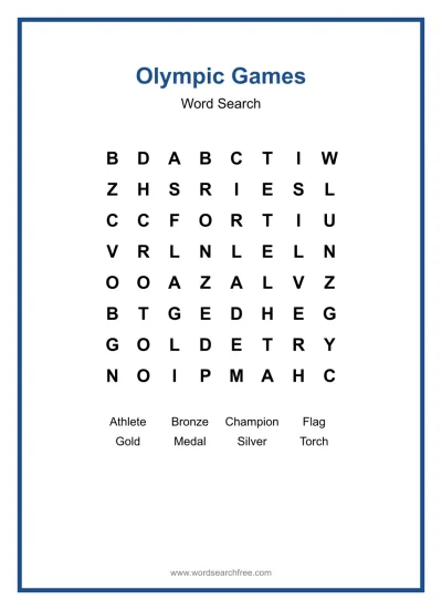 Printable Olympic Games Word Search worksheet