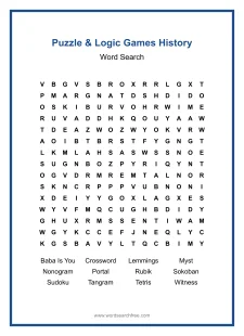 Puzzle & Logic Games History - Hard Word Search Puzzle
