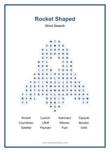Rocket Shaped - Shaped Word Search Puzzle