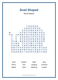 Snail Shaped - Shaped Word Search Puzzle