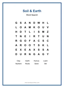 Soil & Earth - Easy Word Search Puzzle