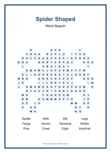 Spider Shaped - Shaped Word Search Puzzle