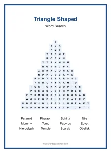 Triangle Shaped - Shaped Word Search Puzzle