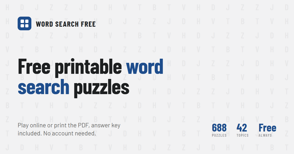 Word Search Worksheets for Teachers – Free Printable PDF by Subject