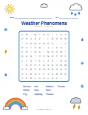 Weather Phenomena Word Search - Free Printable